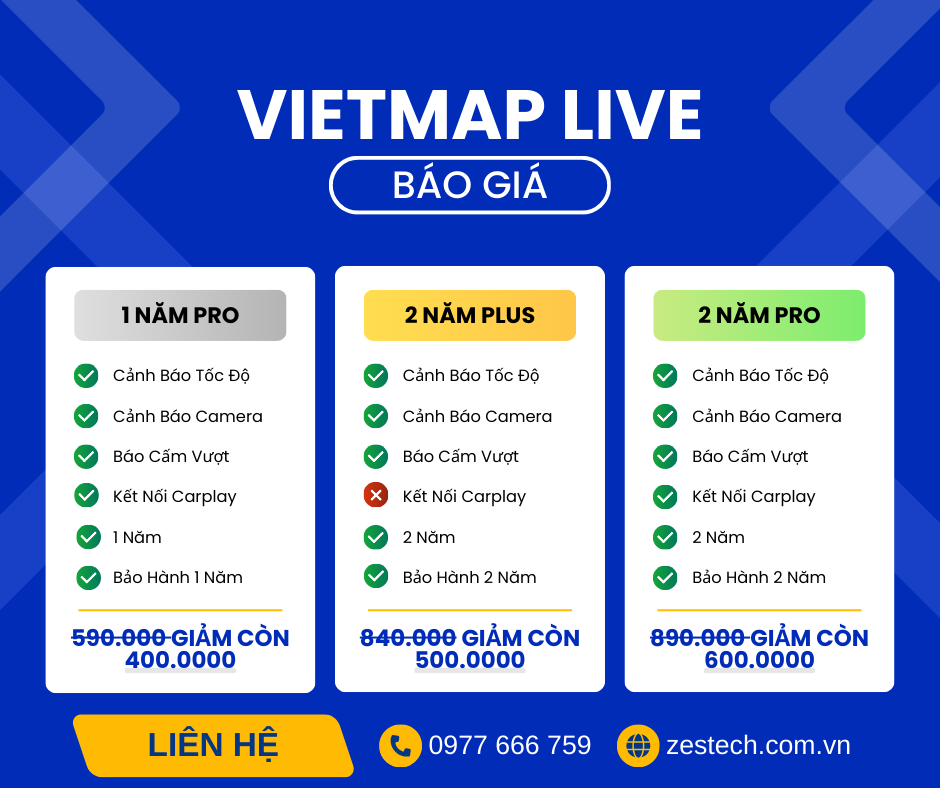 Bảng Báo Giá Key Vietmap Live