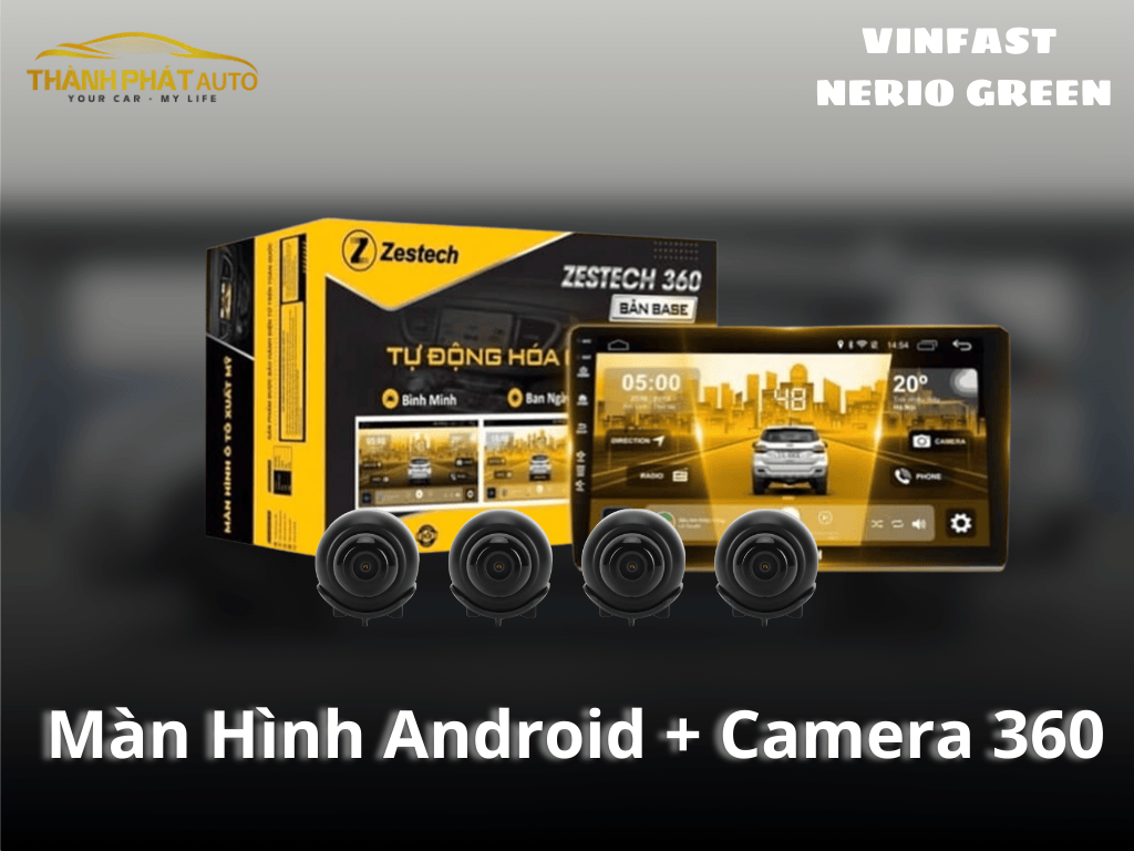 Lắp Màn Hình Android Tích Hợp Camera 360 Cho VinFast Nerio Green