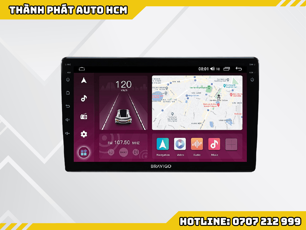 Lắp Màn Hình Android Bravigo Cho Ô Tô Tại Quận Gò Vấp