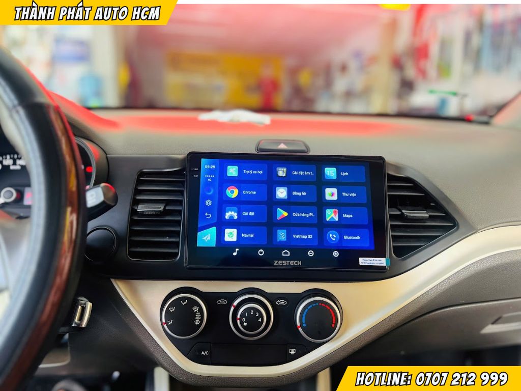 Lắp màn hình android cho kia morning