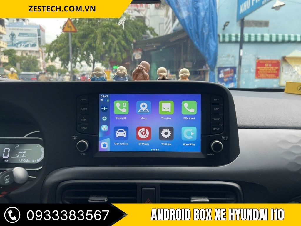 Lắp android box Hyundai I10