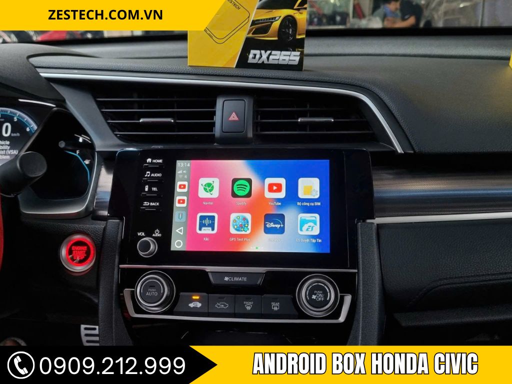 giao diện thông minh trên android box honda civic 2017-2021