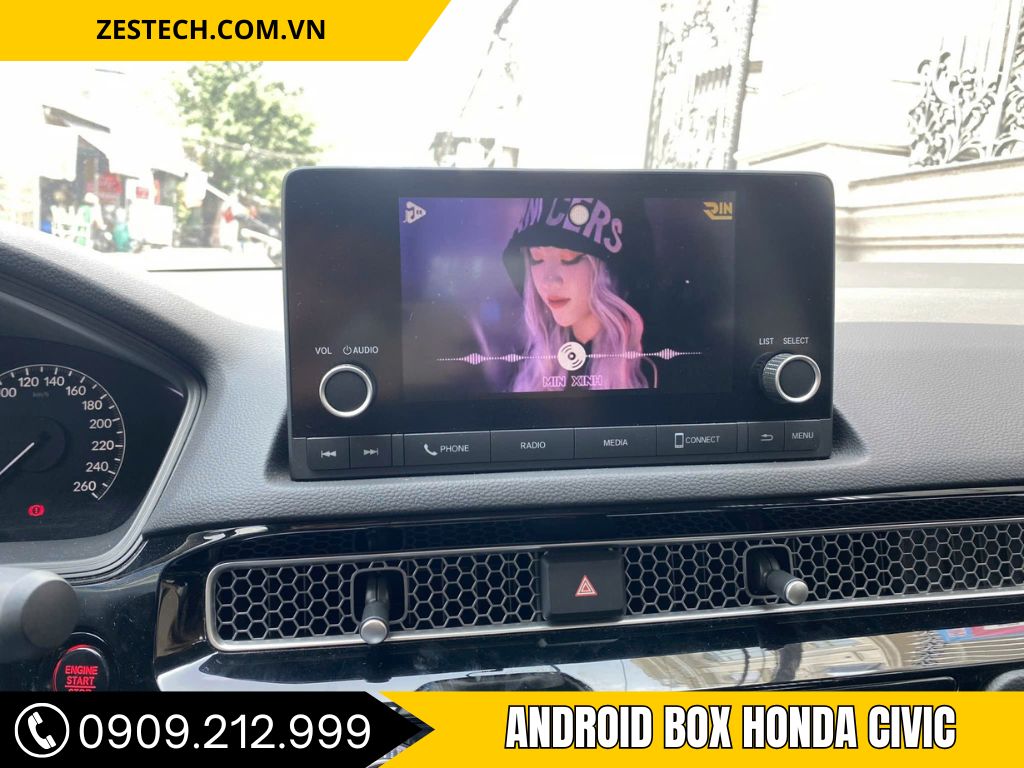 Android Box Cho Honda Civic 2022-2025 xem youtube thoải mái