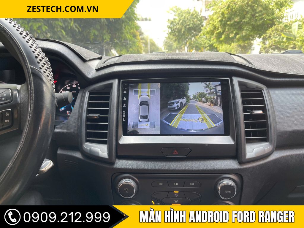 Màn hình android xe ford ranger xem camera 360