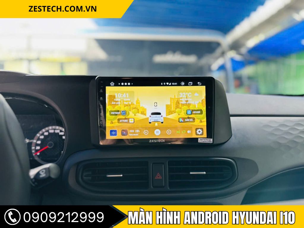 Lắp màn hình android xe Hyundai I10