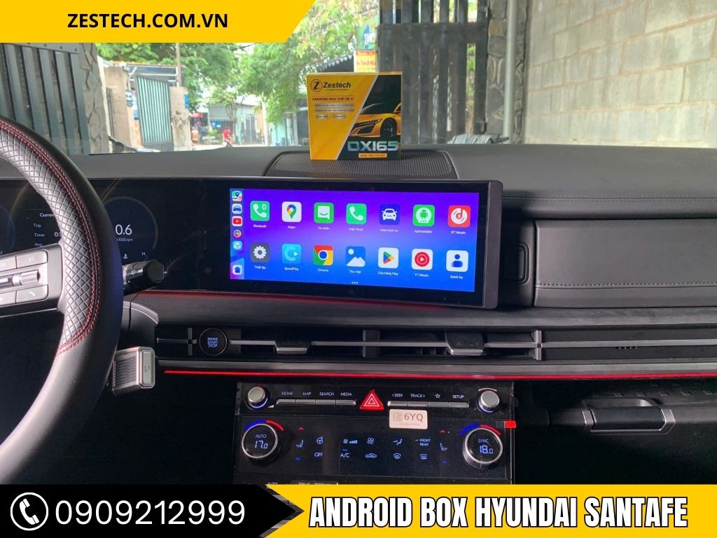 Lắp android box Santafe