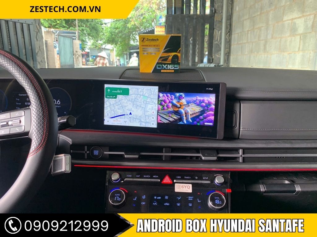 Lắp android box Santafe