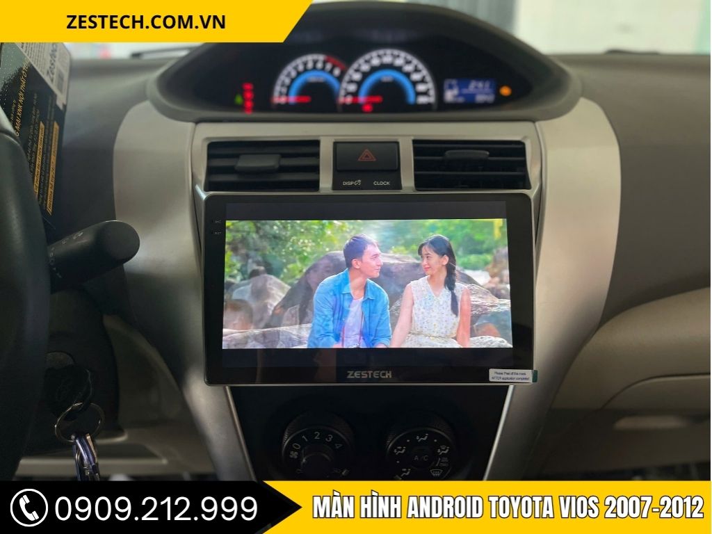 Màn hình Android Zestech cho Toyota Vios 2007-2012, hiển thị video trực tiếp, mang đến trải nghiệm giải trí thú vị.