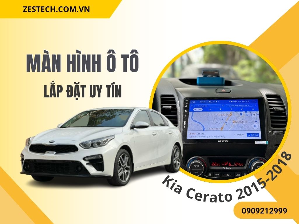 MÀN HÌNH KIA CERATO 2015–2018 giúp chiếc xe trở nên sang trọng hơn, tối ưu hóa giải trí.