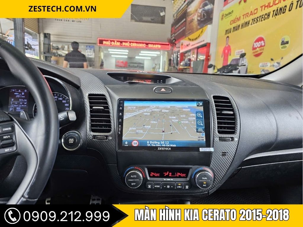 MÀN HÌNH KIA CERATO 2015–2018 giúp chiếc xe trở nên sang trọng hơn, tối ưu hóa giải trí.