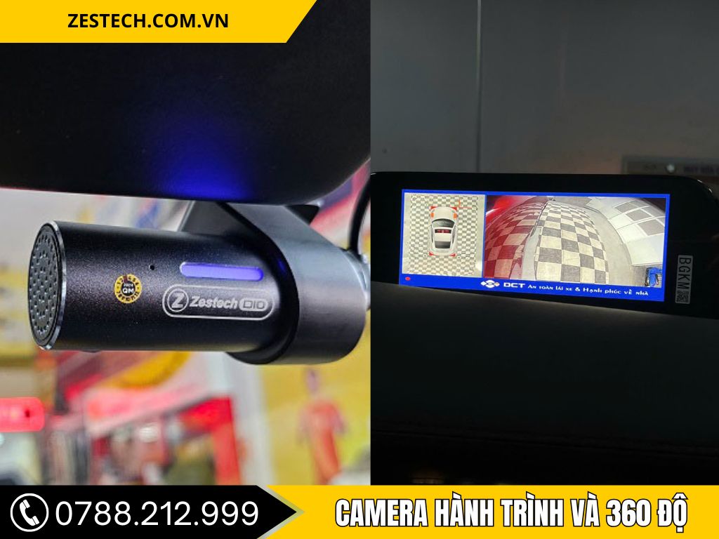 Camera 360 Độ Ô Tô Tại Long An kết hợp camera hành trình cho hình ảnh rõ nét và an toàn hơn khi lái xe.