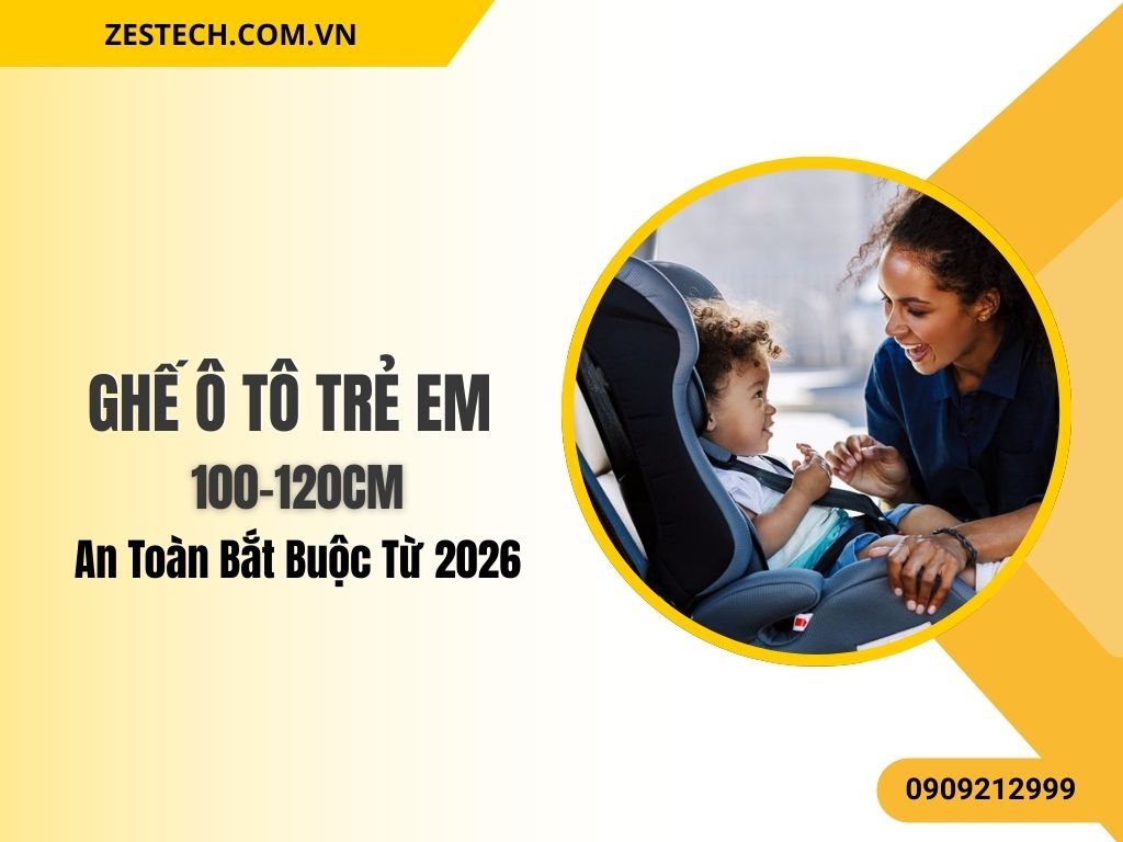 Ghế ô tô trẻ em 100–120cm giúp bảo vệ bé khi di chuyển, đảm bảo sự an toàn và thoải mái trong suốt hành trình.