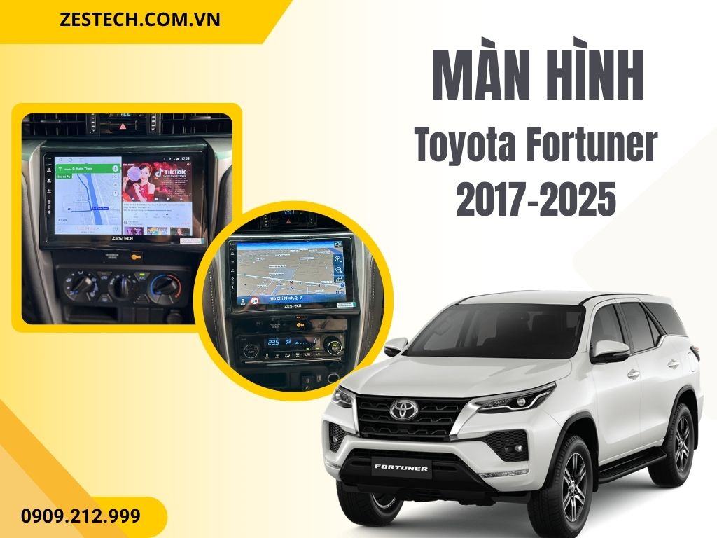 Màn hình Fortuner 2017–2025 – Nâng Cấp Giải Trí