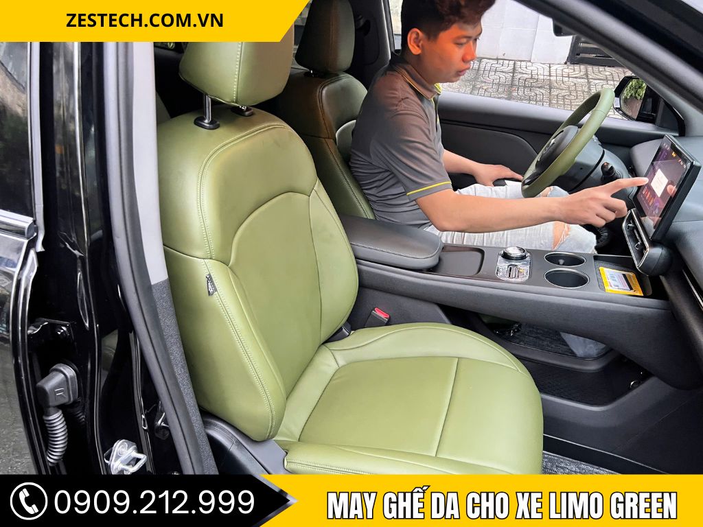 Hình Ảnh May Ghế Da Cho Xe Limo Green