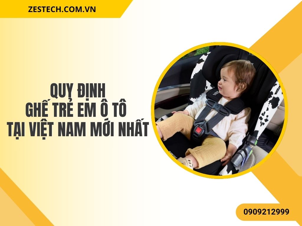 Quy Định Ghế Trẻ Em Ô Tô - Bé ngồi ghế ô tô trẻ em đúng cách, thắt dây an toàn đảm bảo an toàn khi di chuyển.