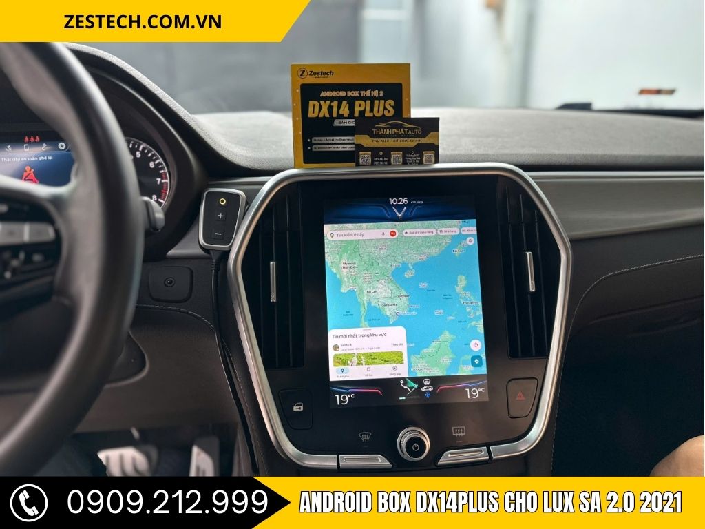 Giao diện Google Maps trên màn hình VinFast Lux SA khi sử dụng android box để dẫn đường đi tỉnh