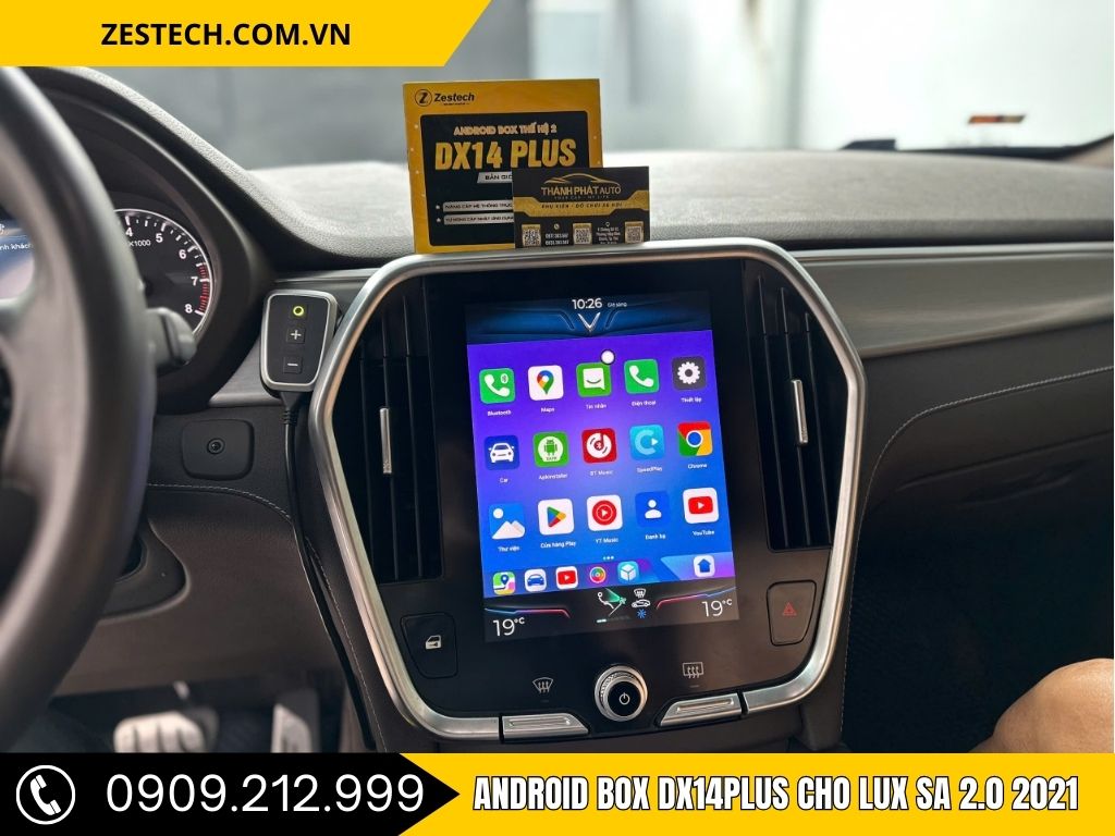 Danh sách ứng dụng Android hiển thị trên màn hình VinFast Lux SA sau khi gắn android box Zestech