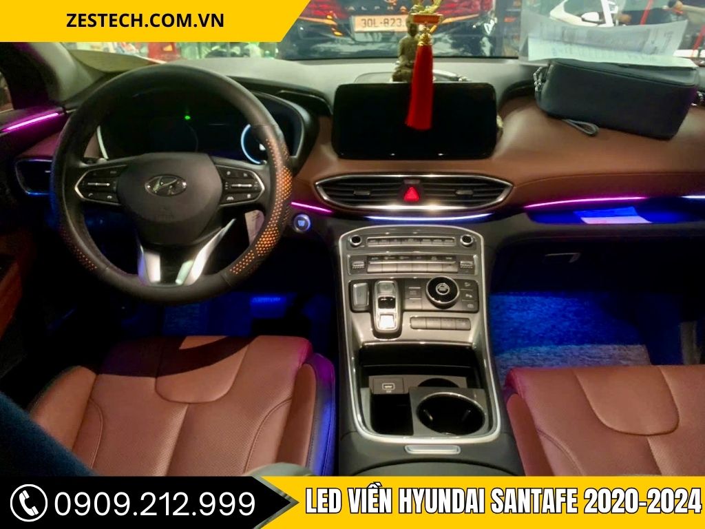 Hình Ảnh Led Viền Hyundai Santafe 2020, 2021, 2022, 2023, 2024