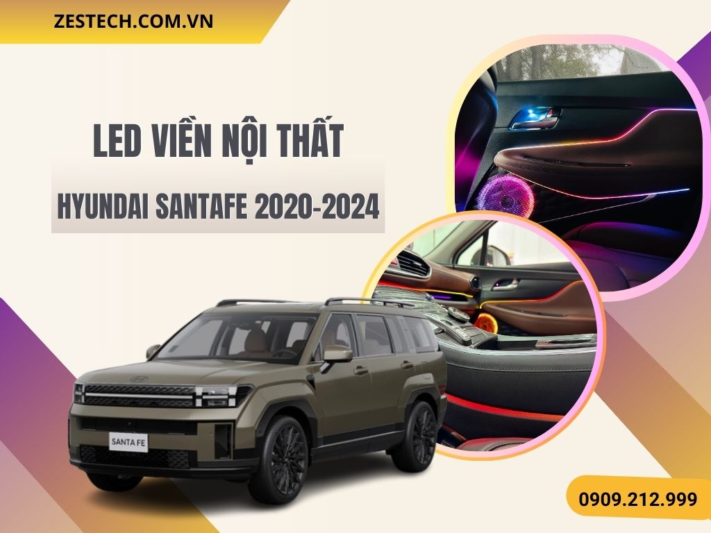 Hình Ảnh Led Viền Hyundai Santafe 2020, 2021, 2022, 2023, 2024