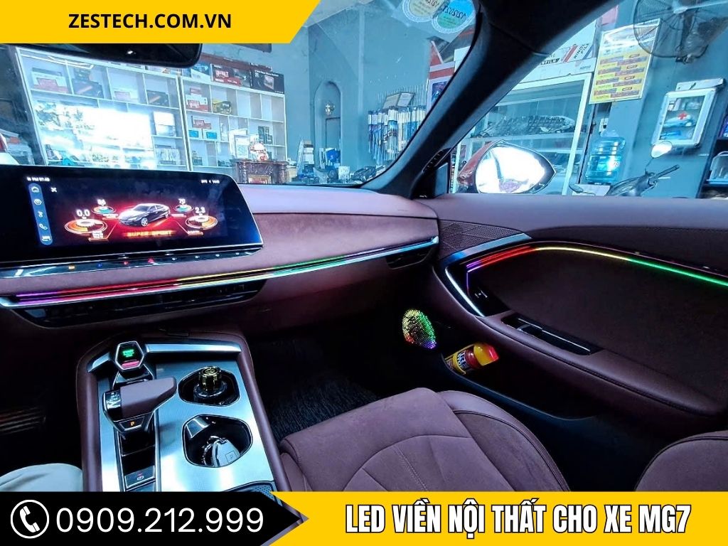 Hình Ảnh Led Viền Nội Thất Cho Xe MG7