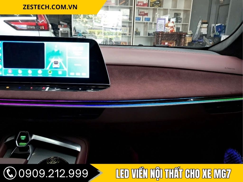 Hình Ảnh Led Viền Nội Thất Cho Xe MG7