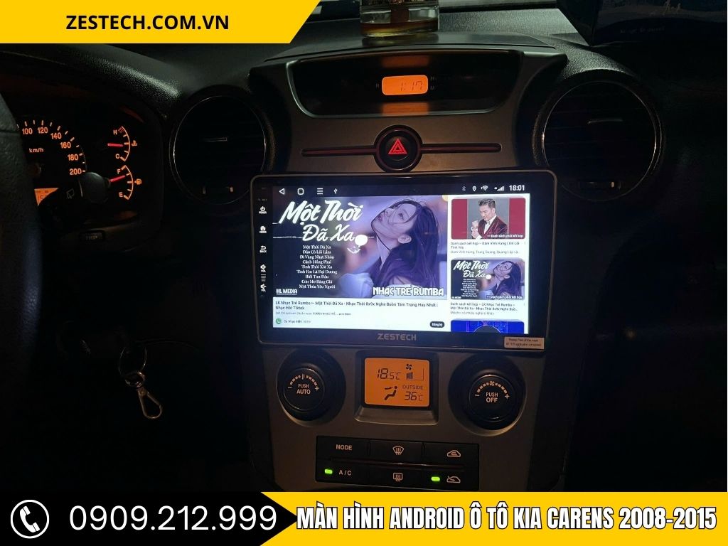 Màn hình android ôtô Kia Carens 2008-2015 hiển thị hình ảnh sắc nét và hỗ trợ nhiều tính năng giải trí.