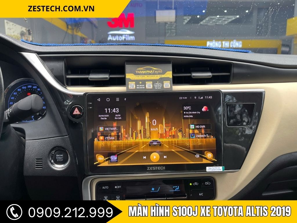 Hình Ảnh Màn Hình S100J Xe Toyota Altis 2019