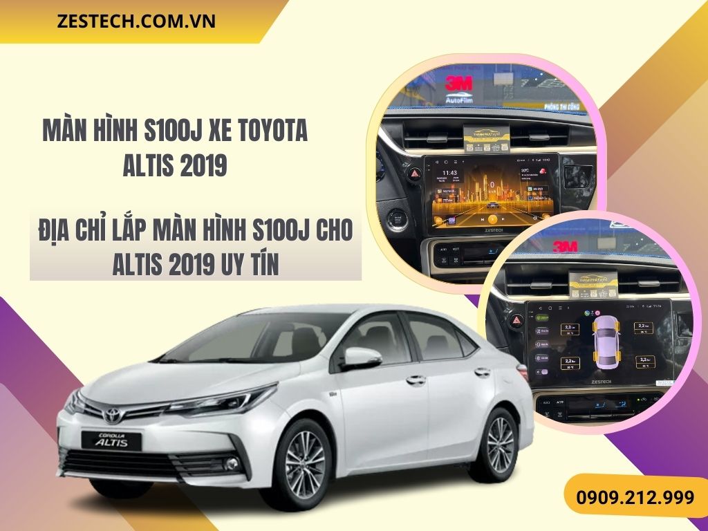 Hình Ảnh Màn Hình S100J Xe Toyota Altis 2019