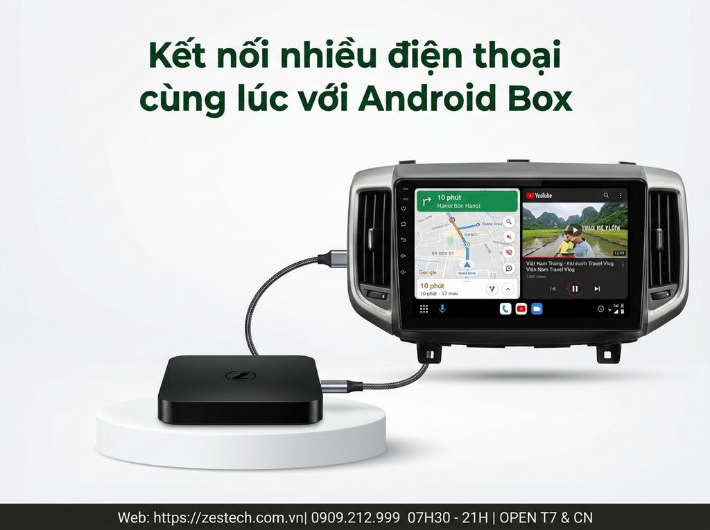 Kết nối nhiều điện thoại cùng lúc với Android Box