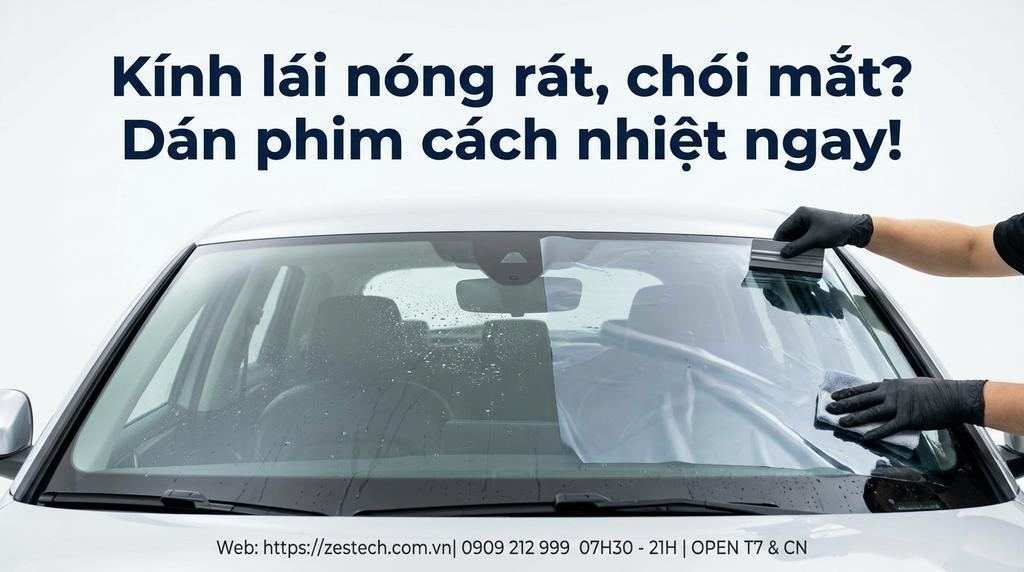 Kính lái nóng rát, chói mắt? Dán phim cách nhiệt ngay!