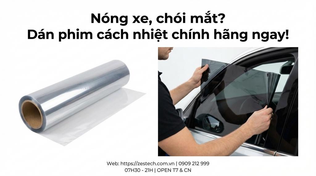 Nóng xe, chói mắt? Dán phim cách nhiệt chính hãng ngay!