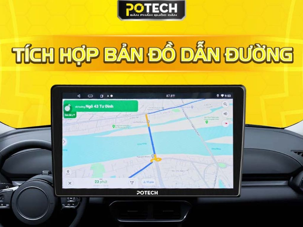 Màn hình Potech PX8 tích hợp bản đồ dẫn đường