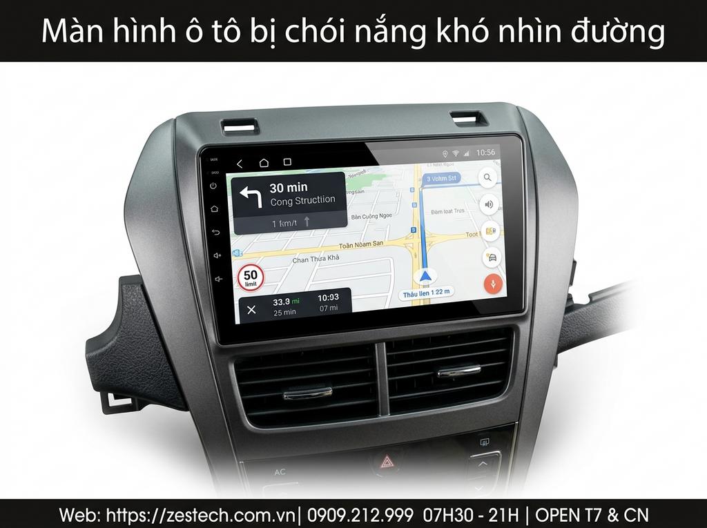 Màn hình ô tô bị chói nắng khó nhìn đường