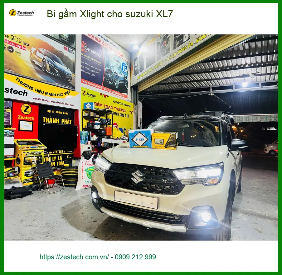Anh Quang độ bi gầm Xlight cho Suzuki XL7 Quận 12 vì đèn zin yếu khi đi đường tối