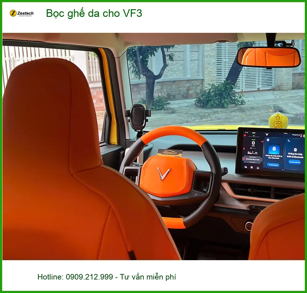 Chị Thảo bọc ghế da cho VinFast VF3 tại Thủ Đức vì muốn nội thất sang trọng hơn ảnh thực tế 2