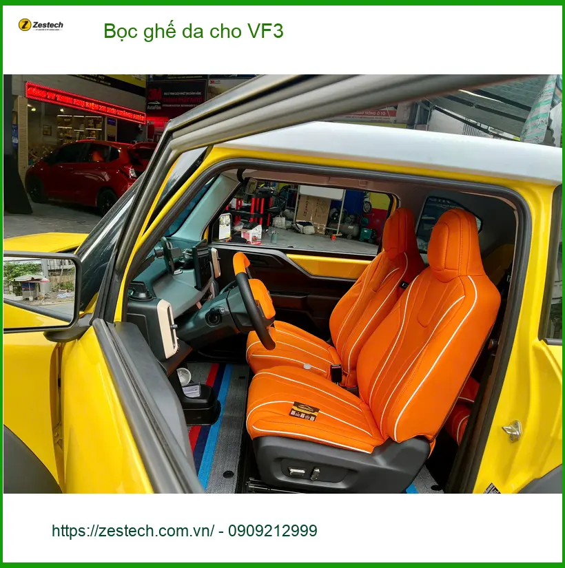 Chị Thảo bọc ghế da cho VinFast VF3 tại Quận 2 vì ghế zin dễ bám bẩn ảnh thực tế 2