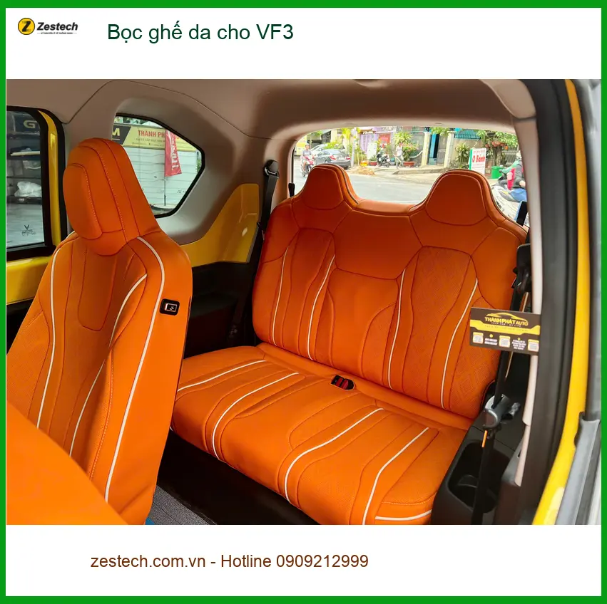 Cô Hà bọc ghế da cho VinFast VF3 tại Quận 9 để nội thất thêm đẳng cấp ảnh thực tế 3