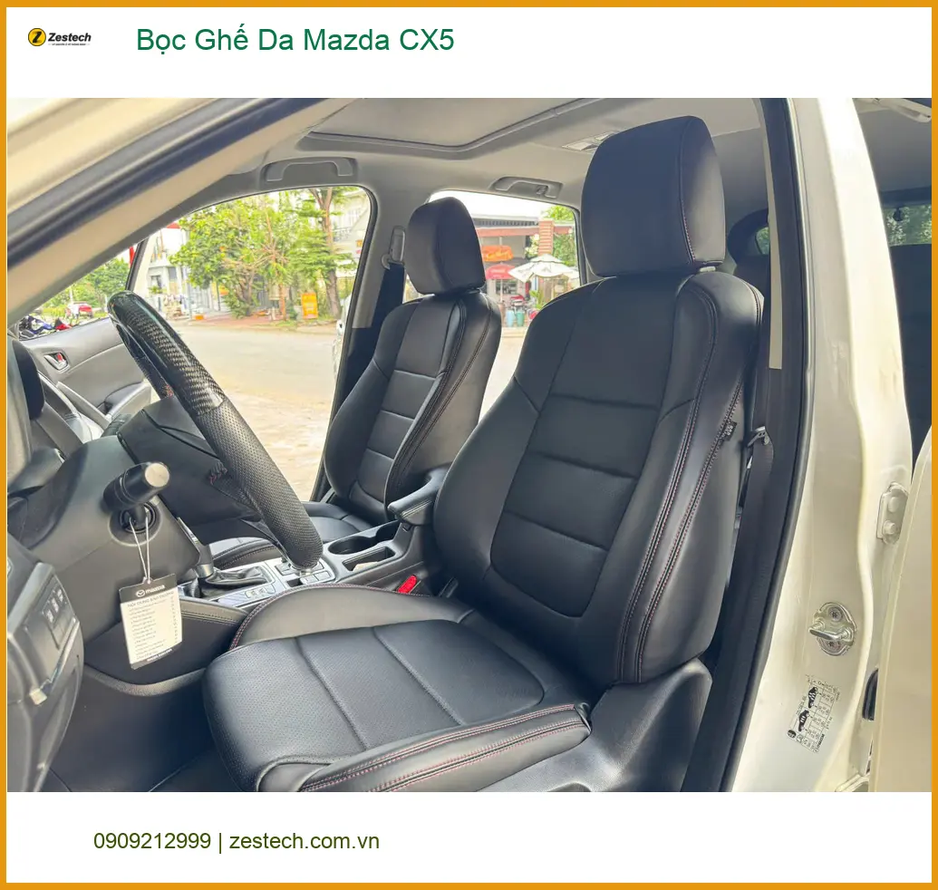 Anh Quân bọc ghế da Mazda CX5 tại Quận 2 để nội thất thêm sang trọng ảnh thực tế 3