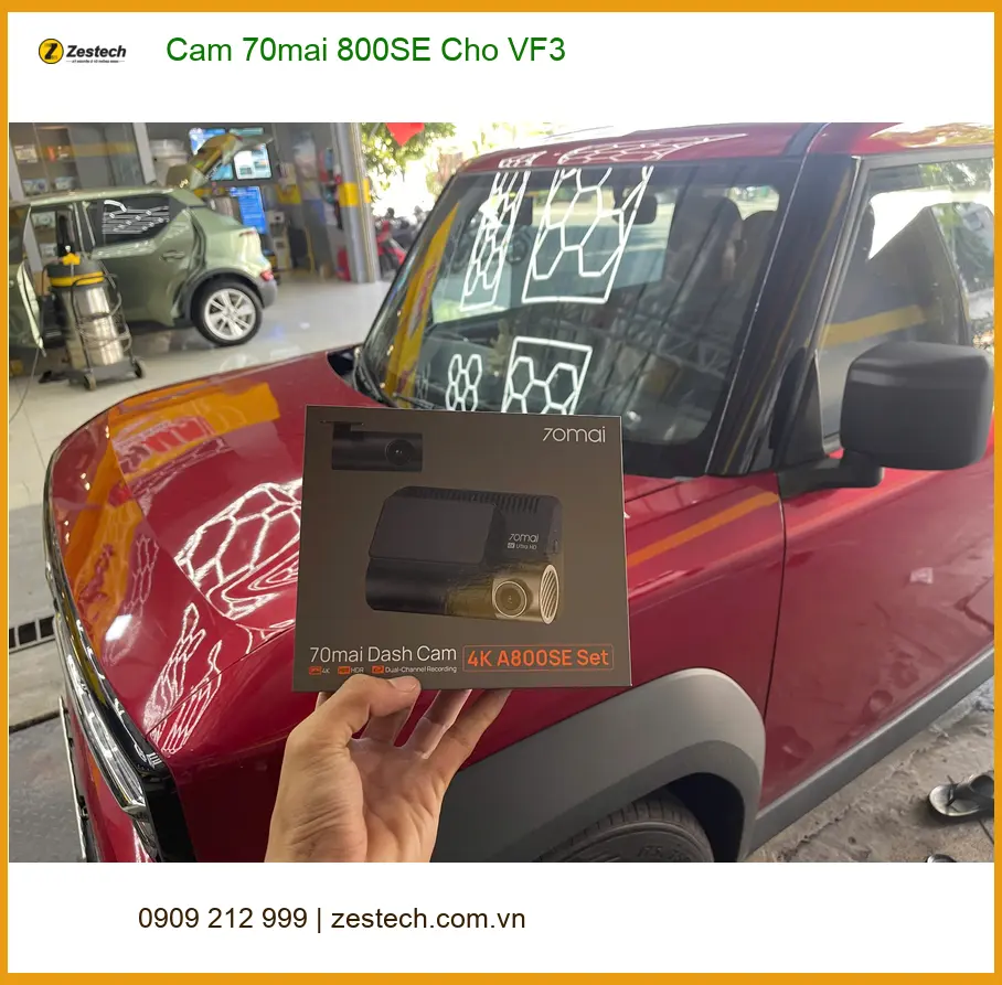Cô Hoa lắp Cam 70mai 800SE cho VinFast VF3 tại Củ Chi ghi lại bằng chứng ảnh thực tế 4