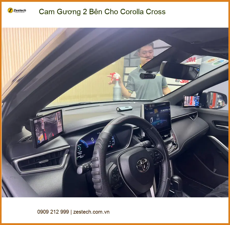 Anh Kiên lắp cam gương 2 bên cho Corolla Cross tại Thủ Đức để lùi đỗ an toàn ảnh thực tế 2
