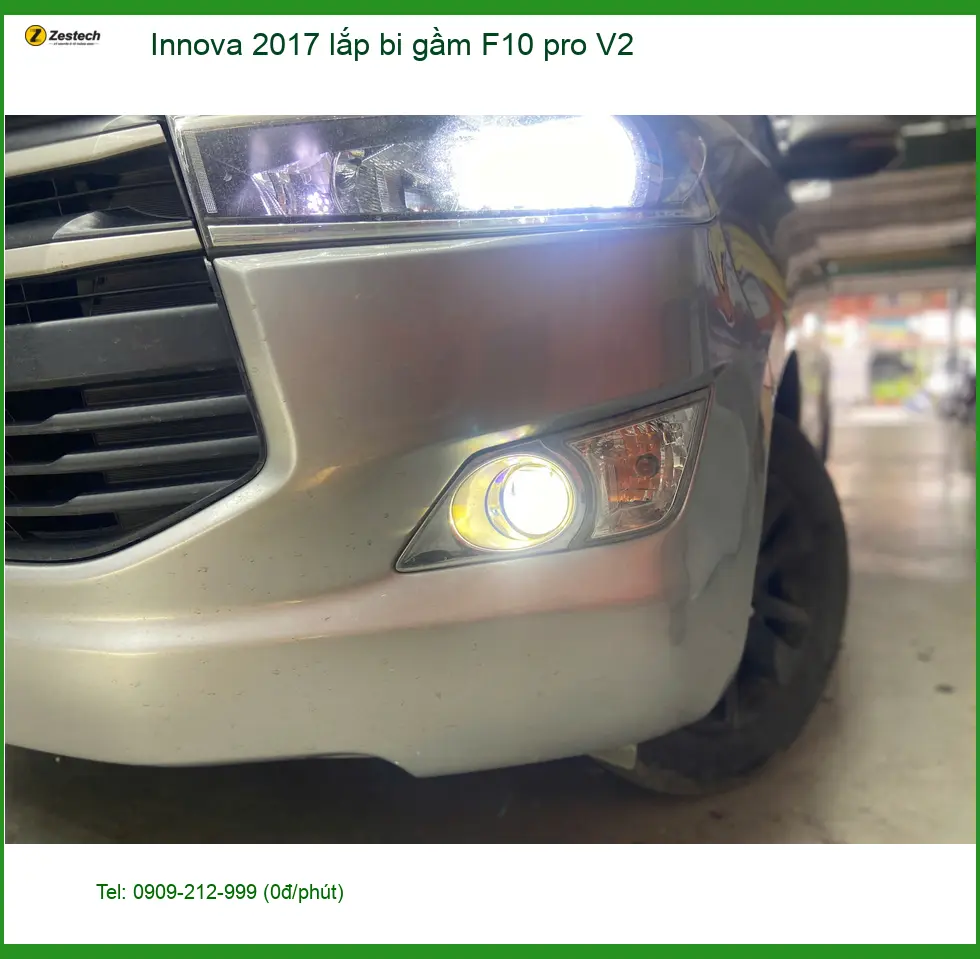 Bác An lắp bi gầm F10 pro V2 cho Innova 2017 tại Củ Chi để tăng sáng an toàn đường đêm ảnh thực tế 2