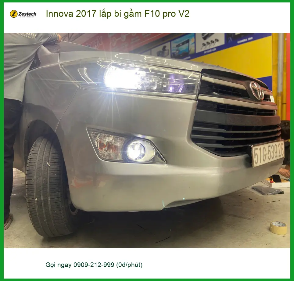 Anh Quang độ bi gầm F10 pro V2 Innova 2017 tại Quận 3 giúp tăng sáng hiệu quả. ảnh thực tế 3
