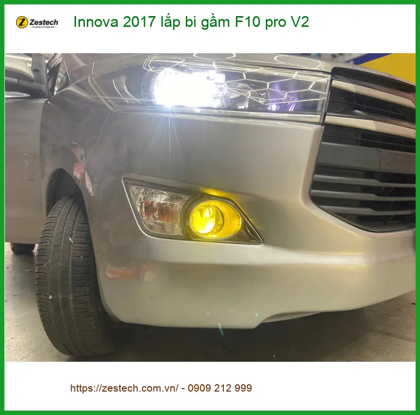 Anh Quang độ bi gầm F10 pro V2 Innova 2017 tại Quận 3 giúp tăng sáng hiệu quả. ảnh thực tế 4
