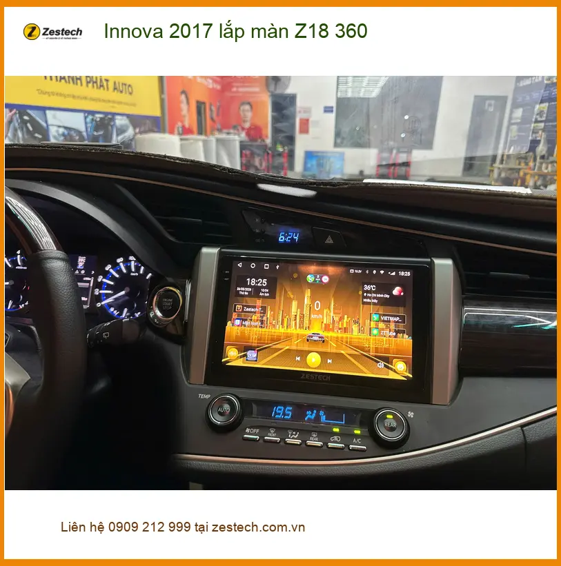 Anh Kiên lắp màn Z18 360 cho Innova 2017 tại Nhà Bè để an tâm lái xe ảnh thực tế 2