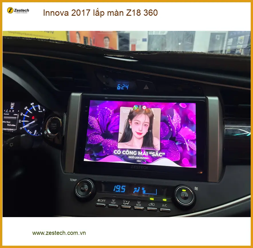 Chú Phi lắp màn Z18 360 cho Innova 2017 tại Quận 12 để dễ dàng đậu đỗ ảnh thực tế 3