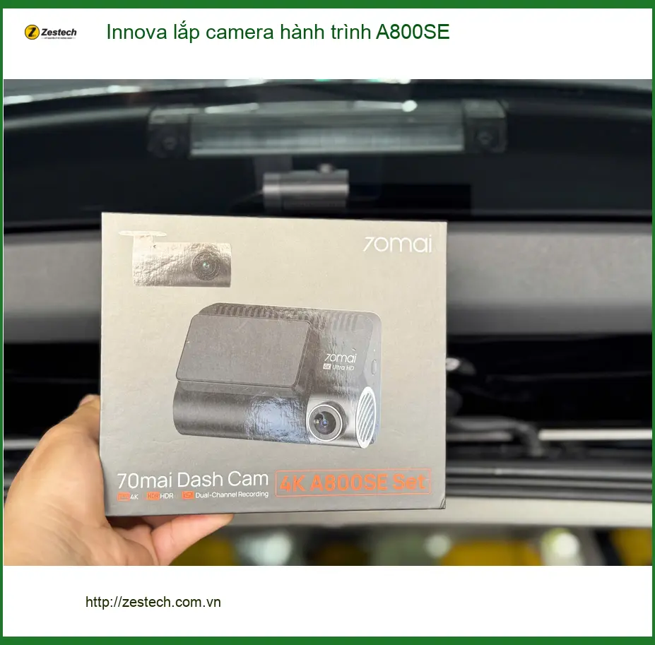 Anh Quang lắp camera hành trình A800SE cho Innova tại Thủ Đức để ghi lại hành trình rõ nét hơn