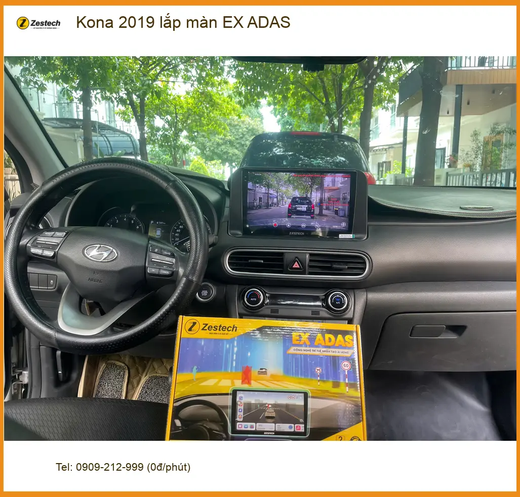 Anh Nam lắp màn hình EX ADAS cho Kona 2019 tại Thủ Đức để lái xe an toàn hơn ảnh thực tế 2