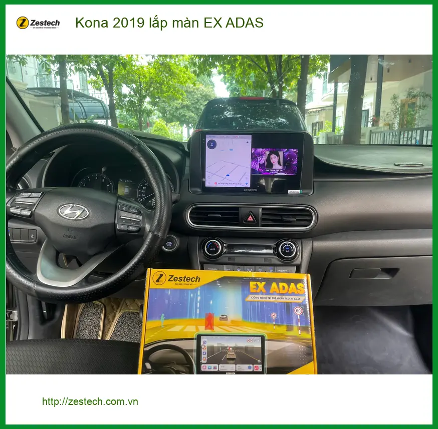 Anh Nam lắp màn hình EX ADAS cho Kona 2019 tại Thủ Đức để lái xe an toàn hơn ảnh thực tế 3
