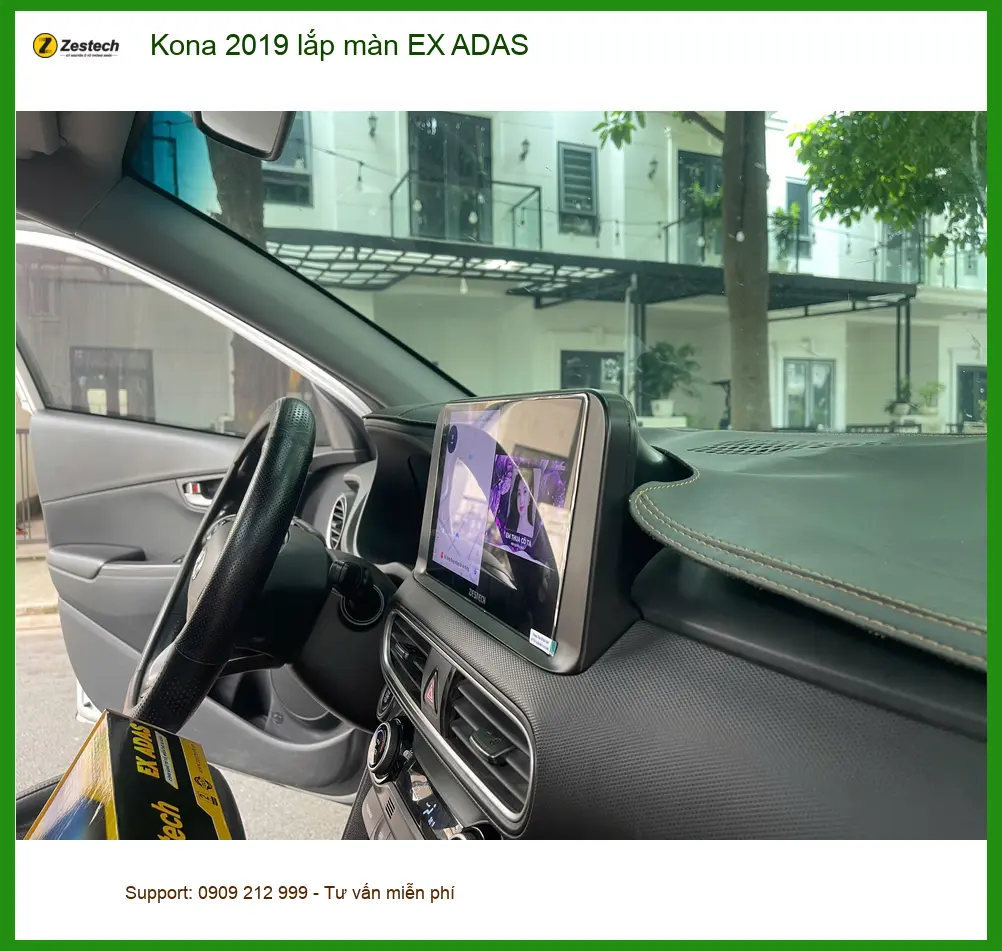 Anh Nam lắp màn hình EX ADAS cho Kona 2019 tại Thủ Đức để lái xe an toàn hơn ảnh thực tế 4