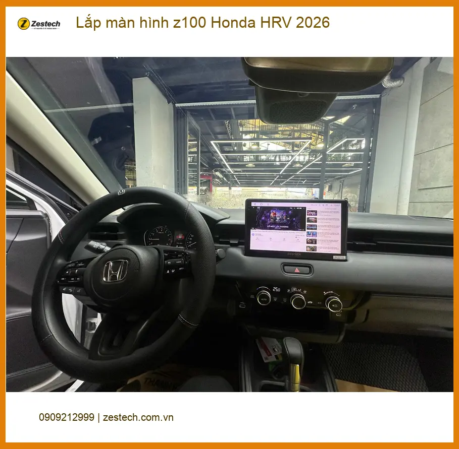 Chị Minh Thư lắp màn hình Z100 cho Honda HRV 2026 tại Quận 9 để nâng cấp tiện ích